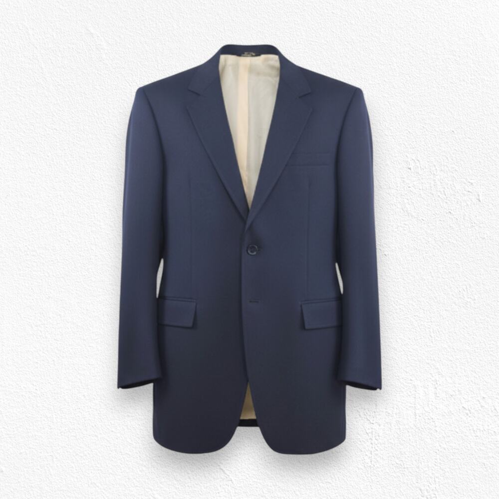Vintage 1960s Navy Blue Wool Blazer Ivy Mad Men Tailoring Sports Coat Size 36L
